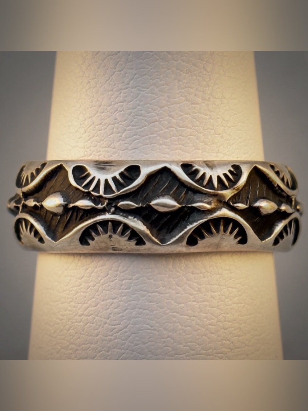 Navajo Made D. Cadman Stamped Sterling Silver Ring Size 7